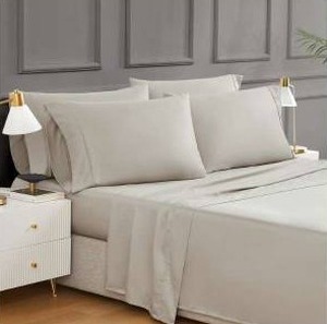 lot 10862 image: Hotel Signature Egyptian Cotton 800 Thread Count 6-Piece Sheet Set, Full, Tan