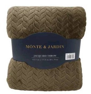 lot 10863 image: Monte & Jardin Jacquard Throw Blanket 60 x 70 in Brown