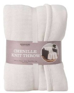 lot 10881 image: Berkshire Chenille Knit Throw Blanket 60x70in
