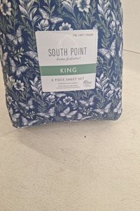 lot 10895 image: South Point King 6-Piece Sheet Set Floral Microfiber