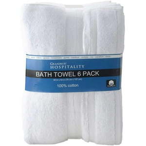 lot 10903 image: Grandeur Hospitality Bath Towel 6 Pack 30x54in