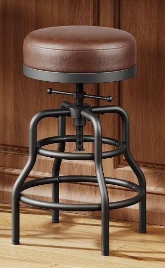 lot 371483 image: Raynesys 22-29 Inch Adjustable Height Industrial Swivel Bar Stools Set of 1