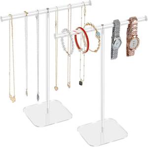 lot 171508 image: Jewelry Stand Necklace Stand 2 Tower, Clear Necklace Holder, Jewelry Holder