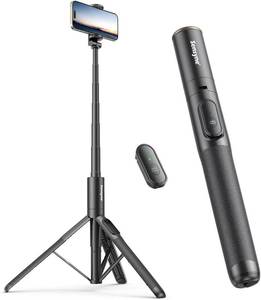 lot 171509 image: Sensyne 60 Phone Tripod - Selfie Stick, Lightweight All in One Phone Tripod Integrated with Wireless Remote Compatible with All Cell Phones for SelfieVideo RecordingPhotoLive StreamVlog Black