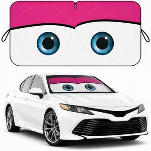 lot 171519 image: Car Windshield Sun Shade, Universal Fit Midsized Sedan SUV, Cute Pink