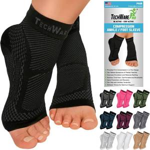 lot 171537 image: TechWare Pro Ankle Brace Compression Sleeve - Plantar Fasciitis Sock. Relieves Achilles Tendonitis. Foot Arch Support Reduces Joint Pain, Swelling & Heel Spur Pain. Injury Recovery Braces for Sports