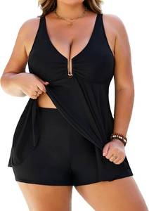 lot 171543 image: XUNYU Plus Size Tankini Swimsuits for Women Two Piece Tummy Control Bathing Suit High Waisted Swim Suits with Flowy Swimdress