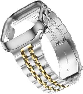 lot 171552 image: Wolait Compatible with Apple Watch Bands for Men 49mm 46mm 45mm 44mm 42mm 41mm 40mm 38mm,Stainless Steel Metal iWatch Bands with Screen Protector Case for Apple Watch Series11-1SE321,Ultra 3 2 1