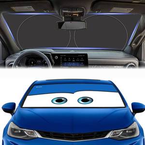 lot 171557 image: Gven Windshield Sun Shade Universal Fit for Car Window Sunshades Cover Automotive Interior Sun Protector Accessories for Compact& Midsize Sedan,Com& Subcompact SUV,Small Pickup,Wagon(Blue, S)
