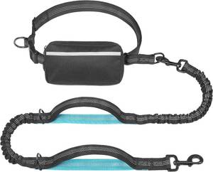 lot 171564 image: iYoShop Hands Free Dog Leash with Zipper Pouch, Medium, 8-25 lbs, Black
