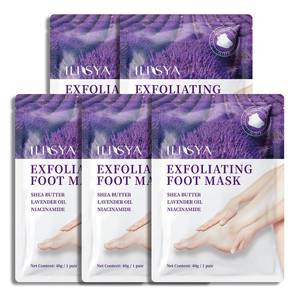lot 171568 image: Foot Peeling Mask - 4 Pack Exfoliating Foot Peel Mask for Dry Cracked Feet - Baby Soft Foot Mask Socks for Removing Dead Skin, Cracked Heels, and Calluses - Lavender, Shea Butter, Aloe - Women and Men