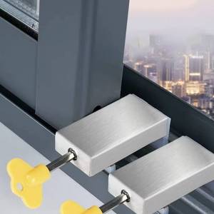 lot 271568 image: 2 Pack Sliding Door Safety Lock - Child Proof Window & Patio Door Lock, No Drill Easy Install, Baby Safety Guard Lock for Closet & Windows