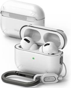 lot 271606 image: Ringke Layered Case Scratch Resistance Compatible with AirPods Pro 2 Case, Shockproof Cover with Carabiner Designed for AirPods Pro 2nd Generation - Matte Clear