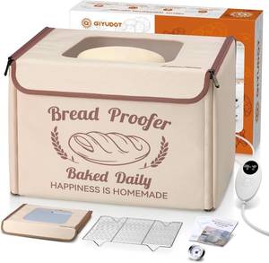 lot 271607 image: Folding Bread Proofing Box with 50-113  Temp Control & 48H Timer, Dough Proofer with Metal Rack, Humidor, Recipes, Ideal for Sourdough, Bread Baking, Pizza, Yogurt, Kombucha, Precise Control