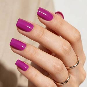 lot 271620 image: Modelones Fuchsia Fall Purple Press on Nails Short Square 32Pcs Fake Nails