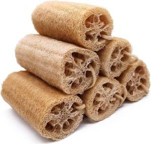 lot 371502 image: 6 Pack Natural Loofah Sponges, 5.1 Inch Long Organic Real Loofah Exfoliating Body Scrubber Luffa Sponge Natural Loofah Bulk for Men Women in Bath Shower Deep Clean