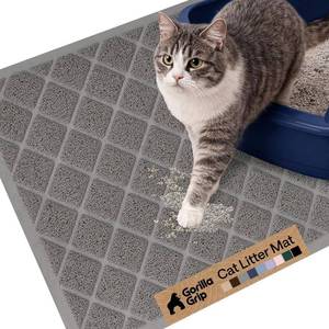 lot 371504 image: GORILLA GRIP Cat Litter Mat, Coiled Mesh Trapping Mats, 24x17 Gray