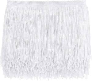 lot 371505 image: AWAYTR 10 Yards Sewing Fringe Trim for DIY Craft, White, 6 Inches Wide