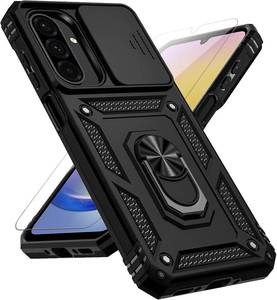 lot 371506 image: for Samsung Galaxy A17  Galaxy A26 5G Case, with Slide Camera Cover HD Screen Protector Military Grade Drop Tested Ring Holder Kickstand Protective Phone Case for Samsung Galaxy A17 5G, Black