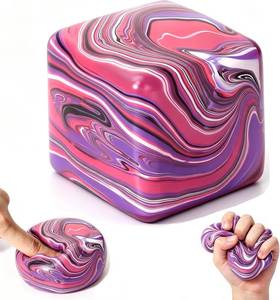 lot 371511 image: 1 Pack Swirl Stress Cube Sugar Filled Squishy Fidget Toys