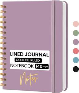 lot 371521 image: Lined Spiral Journal Notebook, A5 College Ruled Notebook for Note-Taking