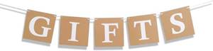 lot 371531 image: Gifts Sign Bunting Banner Vintage Rustic Gift Banner for Wedding Party, Bridal Shower, Country Baby Shower Decor, Bachelorette, Birthday Party Decorations