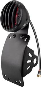 lot 371545 image: Motorcycle Side Mount License Plate Bracket with LED Tail Brake Light, 34 Axle Hole Rear Mount, Brake Running Light Compatible with Harley Cruiser Bobber Chopper Cafe Racer (Black Grille Kit)
