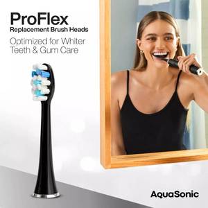 lot 371558 image: AquaSonic ProFlex 3-pk. Replacement Brush Heads