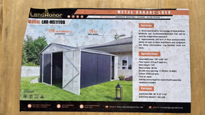 lot 79078 image: Metal Garage Storage Shed - 216 Sq Ft (LHR-MS1119B) - Retail $0