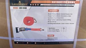 lot 79081 image: 12-Piece Heavy-Duty Ratchet Tie Down Strap Set - 27 ft (LHR-BS84) - Retail $0
