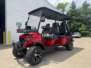 lot 80002 image: 6 Passenger Off-Road Electric Golf Cart (CK-GC42S-RED)  - Retail $0