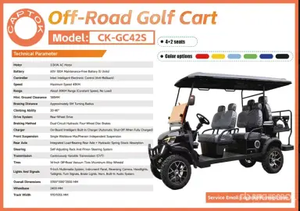 lot 80003 image: 6-Passenger 60V Off-Road Electric Golf Cart - White - REQUIRES ASSEMBLY (CK-GC42S-WHITE) - Retail $0