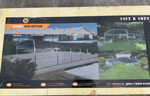 lot 82091 image: ATS 11 ft x 19 ft All Steel Carport with Open Side Walls  ATS-CP1119
