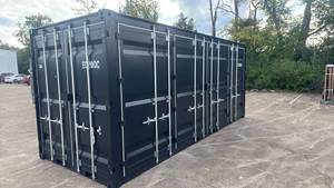 lot 84003 image: 20 Ft Storage container with two side doors BLACK (EQ20QC)
