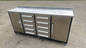 lot 85014 image: Unused 2026  7FT-WB-10D-2 Heavy Duty Work Bench Tool Box (partition) (7FT-WB-10D-2)