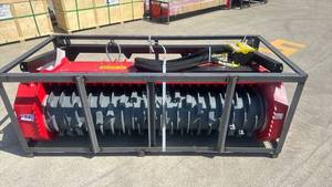 lot 86018 image: 72 Inch High-Flow Hydraulic Drum Mulcher for Skid Steer Loaders (RMBD72S-RED)  - Retail $0