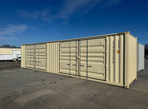 lot 79 image: Shipping Container 40 ft Yellow with 2 Side Doors - YQXU0001089 - Retail $0