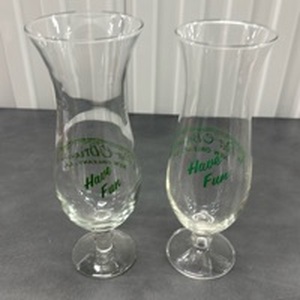 lot 8 image: Pat OBriens New Orleans Have Fun 2-Piece Footed Glass Set