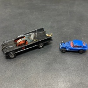lot 22 image: Lot of 2 Diecast Model Cars Corgi Juniors Type Jaguar 242 Black Convertible Blue Coupe