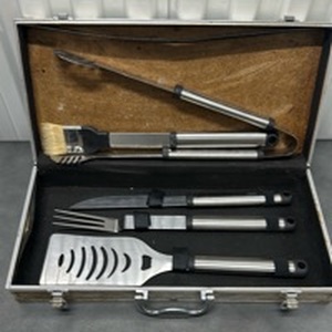lot 34 image: BBQ Grilling Tool Set 6-Piece with Carrying Case