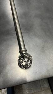 lot 43 image: Stainless steel color curtain rod with Cage Ball End - adjustable length.