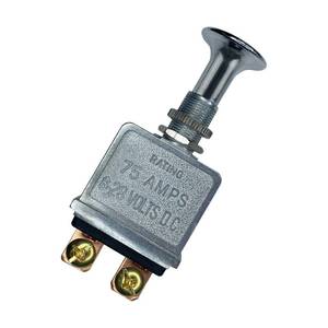 lot 55 image: Heavy Duty 75A Push Pull Switch 6-28V DC 12 Volt 75A SPST, 2 Position On-Off, Chrome Knob