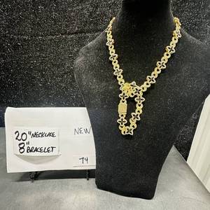 lot 74 image: Drip Factory 20 Necklace 8 Bracelet Stainless Steel finished Set