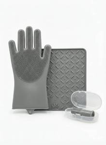 lot 34172 image: Lot of 10 3-in-1 Stress-Free Dog Bathing Kit   Silicone Grooming Gloves, Suction Lick Mat, and Dental Brush   Complete Pet Spa Set for Anxious Dogs (Grey)