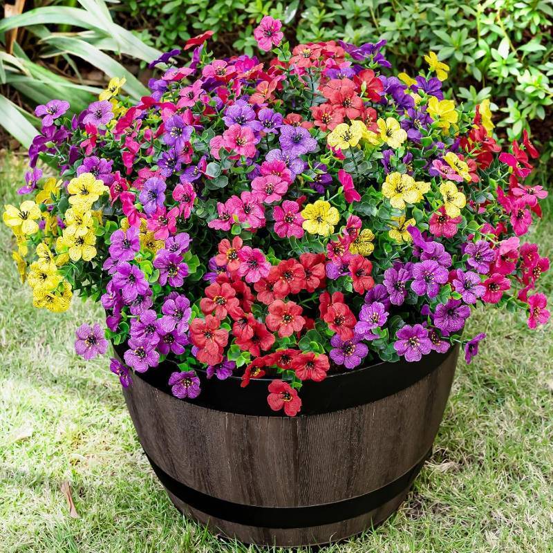 lot 48626 image: Lnoicy 20 Bundles Artificial Faux Flowers Eucalyptus Flowers for Outdoor