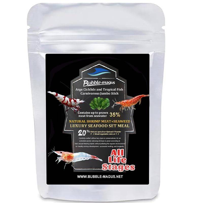 lot 40494 image: Bubble Magus Shrimp Food, All Natrual Ingredients, High Protein, Rich in Vitamins for Crystal, Caridina and Small Tropical Shrimp (5 Ounce)