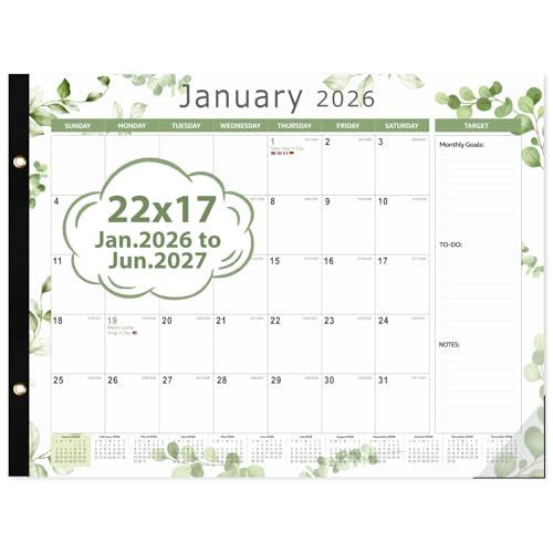 lot 48047 image: 2026 Desk Calendar 22 x 17, Large Monthly Desktop Calendar, 18 Months Desk Pad (Jan. 2026 - Jun. 2027) for Home School Office Supplies