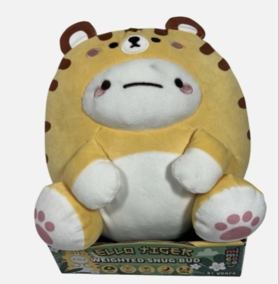 lot 48128 image: NEW Mimicoco Weighted Snug Bud Ello Tiger Doll Plush Stuffed Animal 12X12
