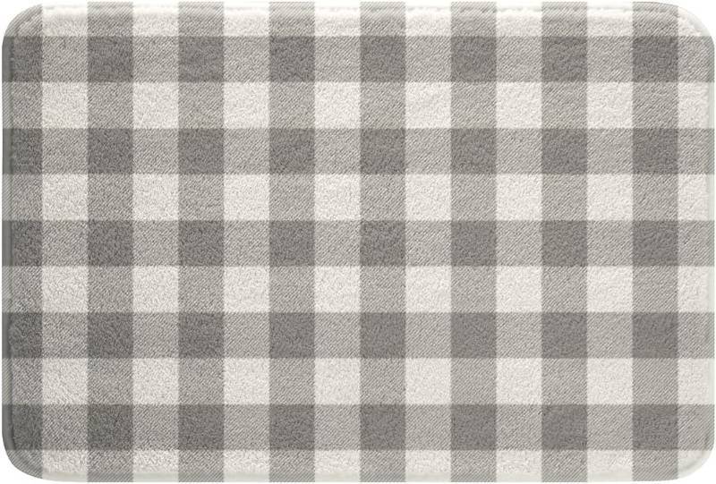 lot 48660 image: Erosebridal Grey Plaid Bathroom Rugs 16x 24 White Grey Checkerboard Bath Mat for Boys Teens Men Fahion Buffalo Plaid Doormats Floor Mats Geometric Gingham Non Slip Bath Rug Modern Room Decor