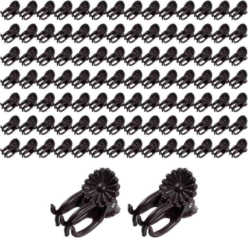 lot 40027 image: 100 Pcs Plant Clips Orchid Clips Plant Stem Supports For Indoor Plants Support Brown Flower Vine Clip For Climbing Plants Single Stem Plant Vines And Indoor Flower Gardening Fixing Clip Supplies